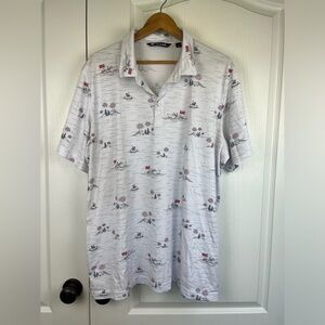 Travis Matthew Fourth of July Polo Size XXL Novelty Print Golf Outdoor Summer
